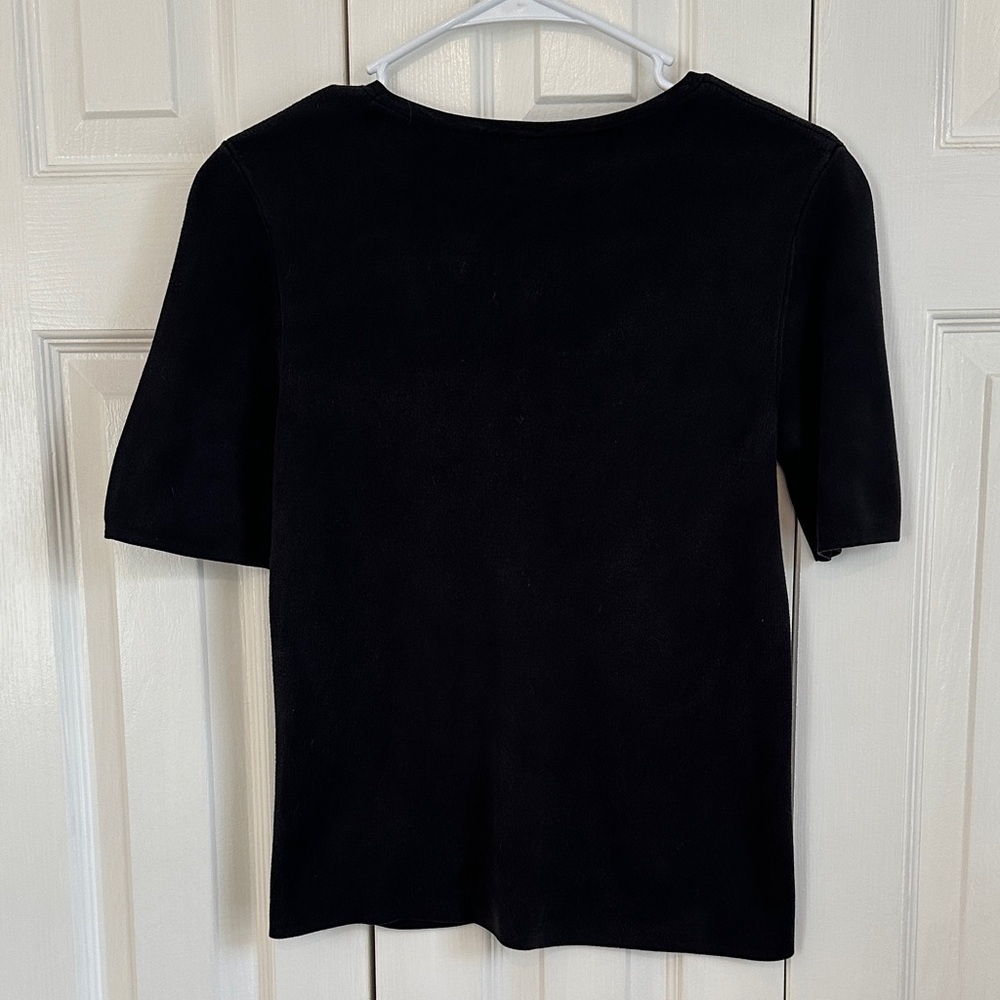 Balenciaga Classic 100% Silk Black Short Sleeve Top Size 36 ERU or 4 US - Picture 5 of 5